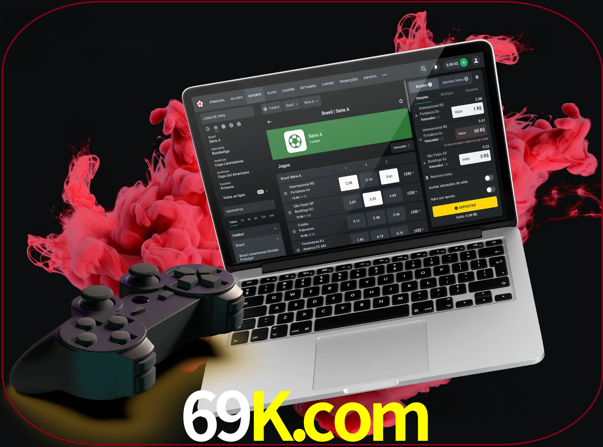 Visite a secção especial de jogos de vídeo em 69k para descobrir em que jogos pode apostar e ganhar muito dinheiro.